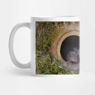 Two baby mice in the log pile Mug